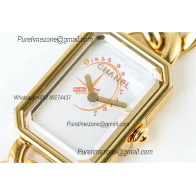 Premiere H3256 Swiss Quartz Womens Watch Best Edition BVF Yellow Gold MOP Dial SS Bracelet Ladies