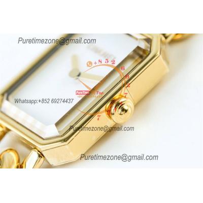 Premiere H3256 Swiss Quartz Womens Watch Best Edition BVF Yellow Gold MOP Dial SS Bracelet Ladies