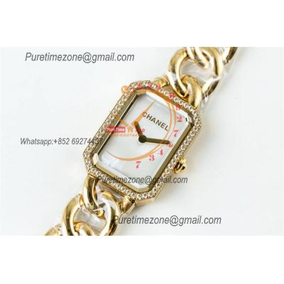 Premiere H3256 Swiss Quartz Womens Watch Best Edition BVF YG Diamonds Bezel MOP Dial SS Bracelet Ladies