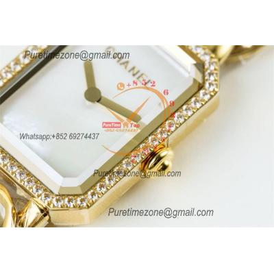 Premiere H3256 Swiss Quartz Womens Watch Best Edition BVF YG Diamonds Bezel MOP Dial SS Bracelet Ladies