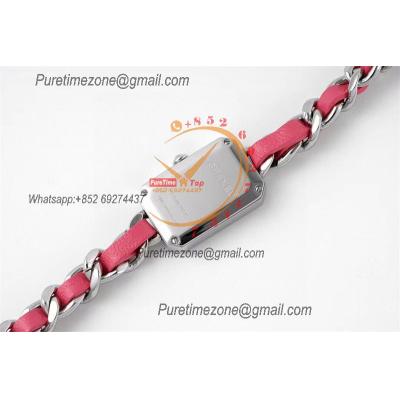 Premiere H4557 Swiss Quartz Womens Watch Best Edition BVF Steel Case MOP Dial Pink Interwoven Leahter Strap Ladies