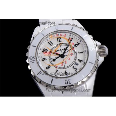 J12 H0968 33mm Swiss Quartz Womens Watch Best Edition EAST White Korea Ceramic White Dial on Bracelet