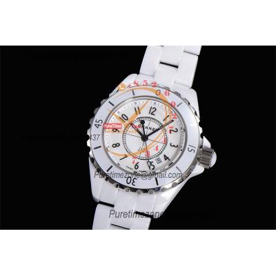 J12 H0968 33mm Swiss Quartz Womens Watch Best Edition EAST White Korea Ceramic White Dial on Bracelet