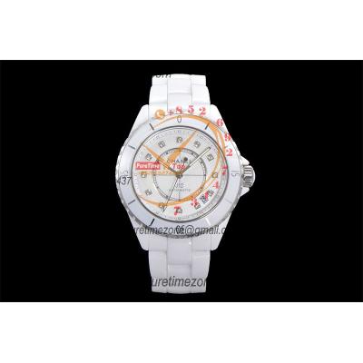 J12 H5705 38mm A12.1 Automatic Unisex Watch Best Edition EAST White Ceramic Diamond Dial on Bracelet CHS Womens