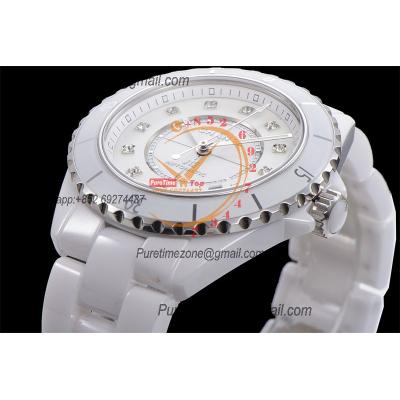 J12 H5705 38mm A12.1 Automatic Unisex Watch Best Edition EAST White Ceramic Diamond Dial on Bracelet CHS Womens