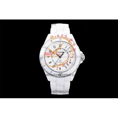 J12 H5705 38mm A12.1 Automatic Unisex Watch Best Edition EAST White Ceramic White Dial on Bracelet CHS Womens