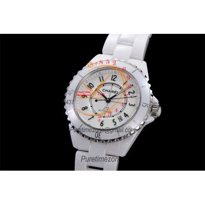 J12 H5705 38mm A12.1 Automatic Unisex Watch Best Edition EAST White Ceramic White Dial on Bracelet CHS Womens