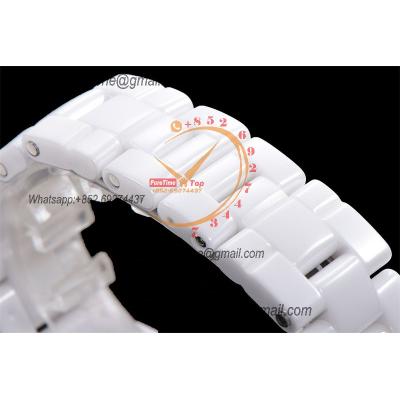 J12 H5705 38mm A12.1 Automatic Unisex Watch Best Edition EAST White Ceramic White Dial on Bracelet CHS Womens