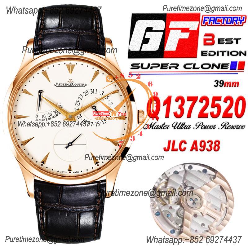 Master Ultra Thin Q1372520 Reserve Marche A938 Automatic Mens Watch Best Edition GF Power Reserve RG Silver Dial CHS