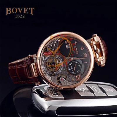 46mm1822 Tourbillon Amadeo Fleurie Watches Quartz Chronogrpah Mens Watch  Roman Markers White Dial Leather