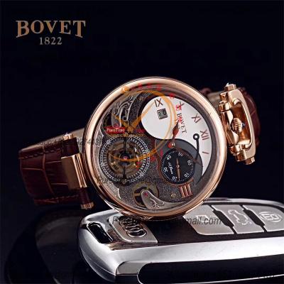 46mm1822 Tourbillon Amadeo Fleurie Watches Quartz Chronogrpah Mens Watch  Roman Markers White Dial Leather