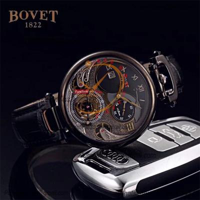 46mm1822 Tourbillon Amadeo Fleurie Watches Quartz Chronogrpah Mens Watch  Roman Markers White Dial Leather