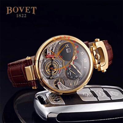 46mm1822 Tourbillon Amadeo Fleurie Watches Quartz Chronogrpah Mens Watch  Roman Markers White Dial Leather