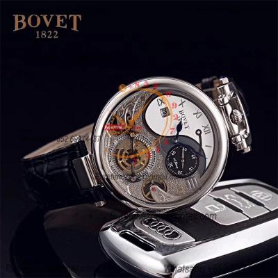 46mm1822 Tourbillon Amadeo Fleurie Watches Quartz Chronogrpah Mens Watch  Roman Markers White Dial Leather