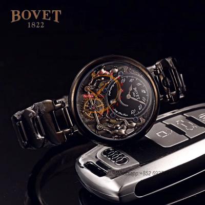 40mm 1822 Tourbillon Amadeo Fleurie Watches Quartz Mens Watch Black Skeleton Dial Yellow Gold Steel Bracelet