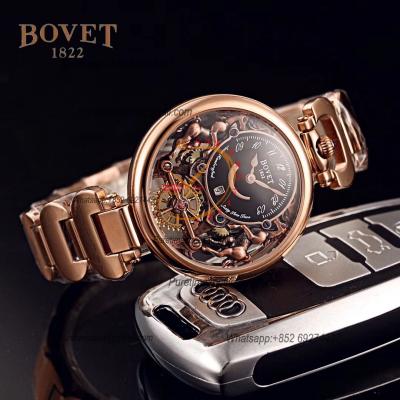 40mm 1822 Tourbillon Amadeo Fleurie Watches Quartz Mens Watch Black Skeleton Dial Yellow Gold Steel Bracelet