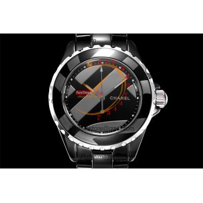 J12 H5581 38mm A2892 Automatic Unisex Watch Best Edition EAST Black Ceramic Stripe Dial  on Bracelet CHS Womens