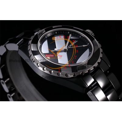 J12 H5581 38mm A2892 Automatic Unisex Watch Best Edition EAST Black Ceramic Stripe Dial  on Bracelet CHS Womens