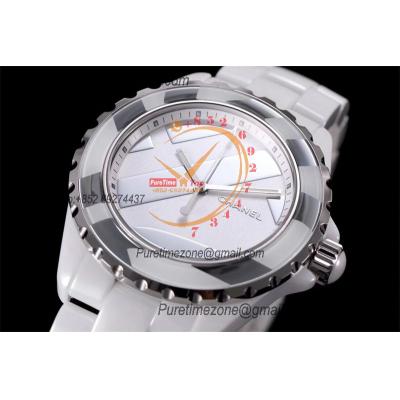 J12 H5582 38mm A2892 Automatic Unisex Watch Best Edition EAST White Ceramic Stripe Dial  on Bracelet CHS Womens