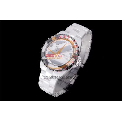 J12 H5582 38mm A2892 Automatic Unisex Watch Best Edition EAST White Ceramic Stripe Dial  on Bracelet CHS Womens