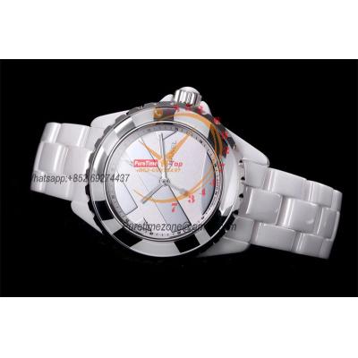 J12 H5582 38mm A2892 Automatic Unisex Watch Best Edition EAST White Ceramic Stripe Dial  on Bracelet CHS Womens