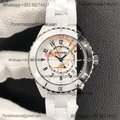 J12 H6516 38mm A12.1 Automatic Unisex Watch Best Edition KORF Black White Ceramic Dial on Bracelet CHS Womens