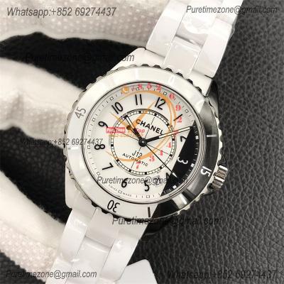 J12 H6516 38mm A12.1 Automatic Unisex Watch Best Edition KORF Black White Ceramic Dial on Bracelet CHS Womens