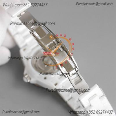 J12 H5700 38mm A12.1 Automatic Unisex Watch Best Edition TWF Diamond Bezel White Ceramic Dial on Bracelet CHS Womens