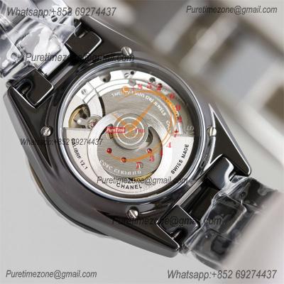 J12 H5702 38mm A12.1 Automatic Unisex Watch Best Edition TWF Black Ceramic Dial on Bracelet CHS Womens