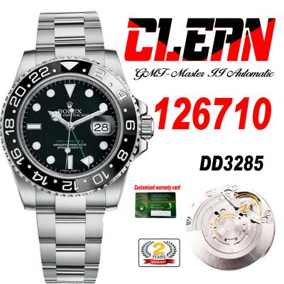 GMT Master II 126710 DD3285 Automatic Mens Watch Best Edition CLEAN Black Dial 904L Oyster Steel Bracelet CHS