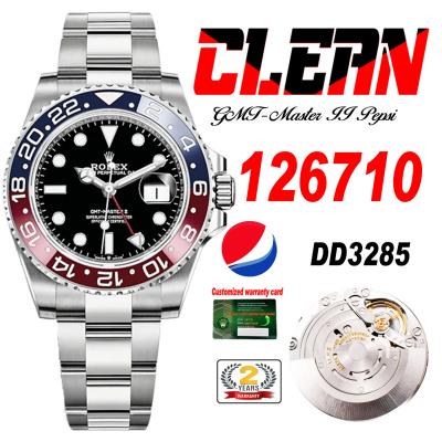 GMT Master II 126720 Pepsi DD3285 Automatic Mens Watch Best Edition CLEAN V3 Black Dial 904L Oyster Steel Bracelet CHS