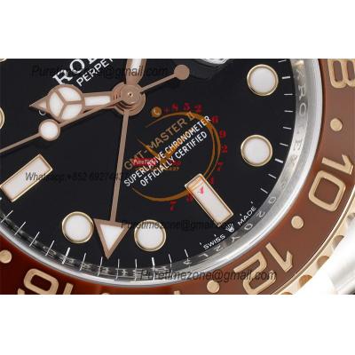 GMT Master II 126711 Root Beer DD3285 Automatic Mens Watch Best Edition CLEAN RG Black Dial 904L Oyster SS Bracelet CHS