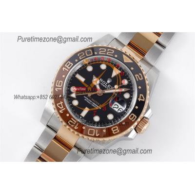 GMT Master II 126711 Root Beer DD3285 Automatic Mens Watch Best Edition CLEAN RG Black Dial 904L Oyster SS Bracelet CHS