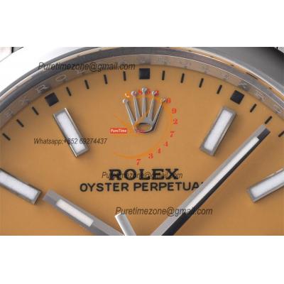 Oyster Perpetual 124300 41mm VR3230 Automatic Mens Watch Best Edition CLEAN Yellow Dial 904L Oyster SS Bracelet