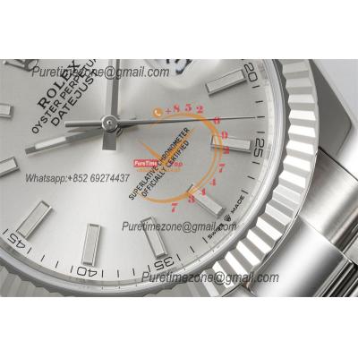 Datejust 126334 41mm VR3235 Automatic Mens Watch Best Edition CLEAN Silver Stick Dial On 904L Oyster SS Bracelet CHS