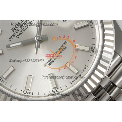 Datejust 126334 41mm VR3235 Automatic Mens Watch Best Edition CLEAN Silver Stick Dial On 904L Jubilee SS Bracelet CHS