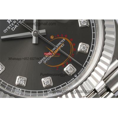 Datejust 126334 41mm VR3235 Automatic Mens Watch Best Edition CLEAN Gray Diamonds Dial On 904L Oyster SS Bracelet CHS