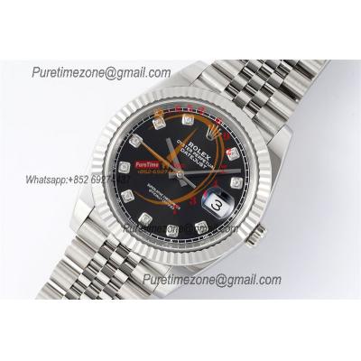 Datejust 126334 41mm VR3235 Automatic Mens Watch Best Edition CLEAN Black Diamonds Dial On 904L Oyster SS Bracelet CHS