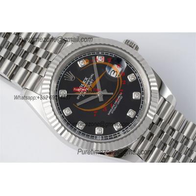 Datejust 126334 41mm VR3235 Automatic Mens Watch Best Edition CLEAN Black Diamonds Dial On 904L Oyster SS Bracelet CHS