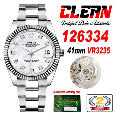 Datejust 126334 41mm VR3235 Automatic Mens Watch Best Edition CLEAN MOP Diamonds Dial On 904L Oyster SS Bracelet CHS