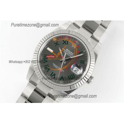 Datejust 126334 Wimbledon 41mm VR3235 Automatic Mens Watch Best Edition CLEAN Gray Dial On 904L Oyster SS Bracelet CHS