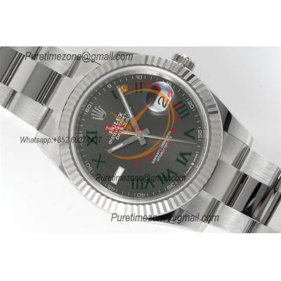 Datejust 126334 Wimbledon 41mm VR3235 Automatic Mens Watch Best Edition CLEAN Gray Dial On 904L Oyster SS Bracelet CHS