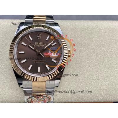 Datejust 126331 41mm VR3235 Automatic Mens Watch Best Edition CLEAN RG Brown Dial On 904L Oyster SS Bracelet CHS