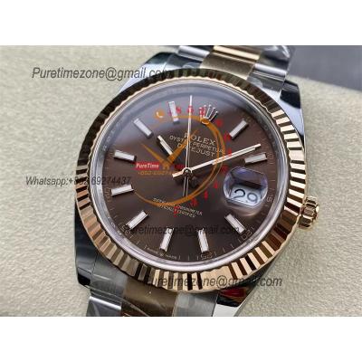 Datejust 126331 41mm VR3235 Automatic Mens Watch Best Edition CLEAN RG Brown Dial On 904L Oyster SS Bracelet CHS