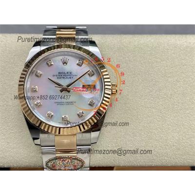 Datejust 126331 41 VR3235 Automatic Mens Watch Best Edition CLEAN RG MOP Diamonds Dial On 904L Oyster SS Bracelet