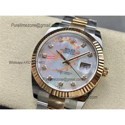 Datejust 126331 41 VR3235 Automatic Mens Watch Best Edition CLEAN RG MOP Diamonds Dial On 904L Oyster SS Bracelet