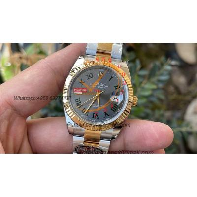 Datejust 126333 41 Wimbledon  VR3235 Automatic Mens Watch Best Edition CLEAN YG Gray Dial On 904L Oyster SS Bracelet CHS