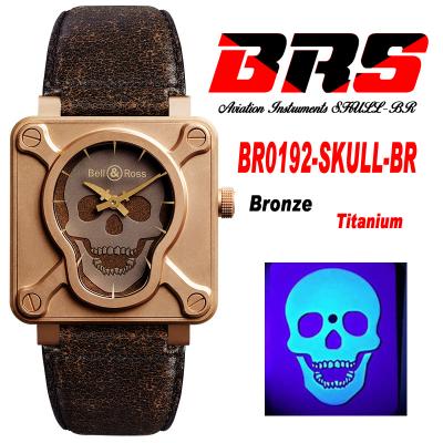 Aviation Instruments BR01-92-SKULL-BR Automatic Mens Watch Best Edition BRSF Real Broze Luminous Skull Dial Titanium