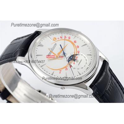 Master Ultra Thin Q1368420 A925 Automatic Mens Watch Moon Phase Date Best Edition ZF 39 Steel Silver Dial Leather CHS