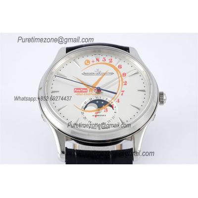 Master Ultra Thin Q1368420 A925 Automatic Mens Watch Moon Phase Date Best Edition ZF 39 Steel Silver Dial Leather CHS